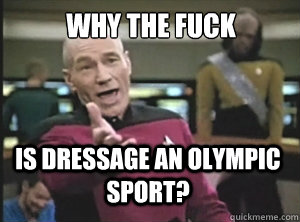 why the fuck is dressage an Olympic sport?  Annoyed Picard