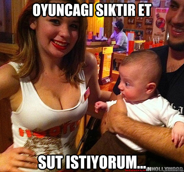 OYUNCAGI SIKTIR ET SUT ISTIYORUM... - OYUNCAGI SIKTIR ET SUT ISTIYORUM...  Baby Stares At Boobs