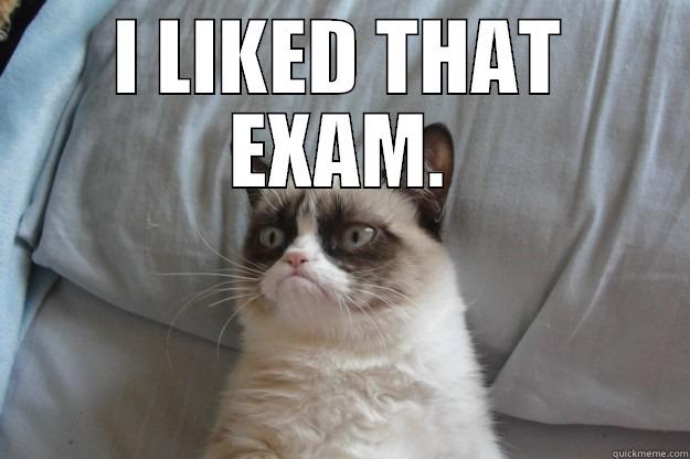 I LIKED THAT EXAM.  Grumpy Cat