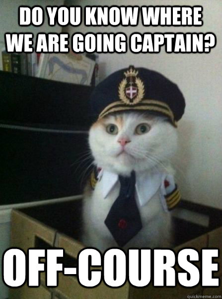 Do you know where we are going captain? Off-course  Captain kitteh