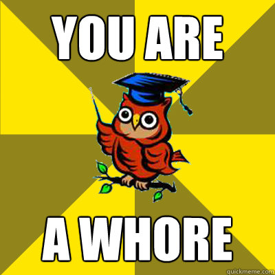you are  a whore  Observational Owl