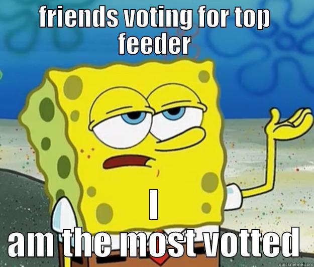 when your friends make fun of you - FRIENDS VOTING FOR TOP FEEDER I AM THE MOST VOTED Tough Spongebob