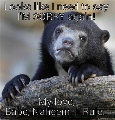 LOOKS LIKE I NEED TO SAY I'M SORRY AGAIN! MY LOVE, BABE, NAHEEM, I- RULE.  Confession Bear