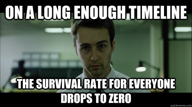 On a long enough timeline the survival rate for everyone drops to zero - On a long enough timeline the survival rate for everyone drops to zero  Edward Norton
