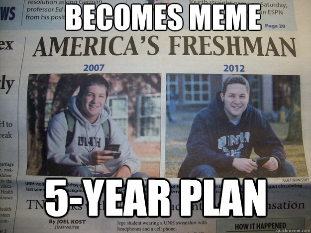 Becomes Meme 5-year plan - Becomes Meme 5-year plan  College Freshman Evolved