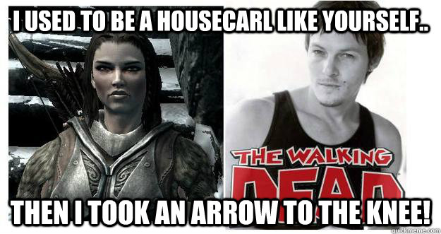 I used to be a housecarl like yourself.. Then I took an arrow to the knee! - I used to be a housecarl like yourself.. Then I took an arrow to the knee!  Housecarl WalkingDead