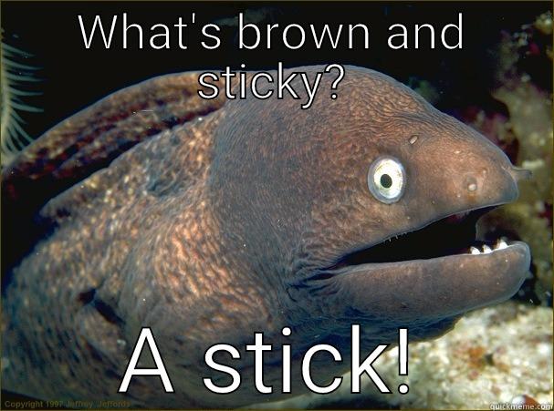 What's sticky? - WHAT'S BROWN AND STICKY? A STICK! Bad Joke Eel