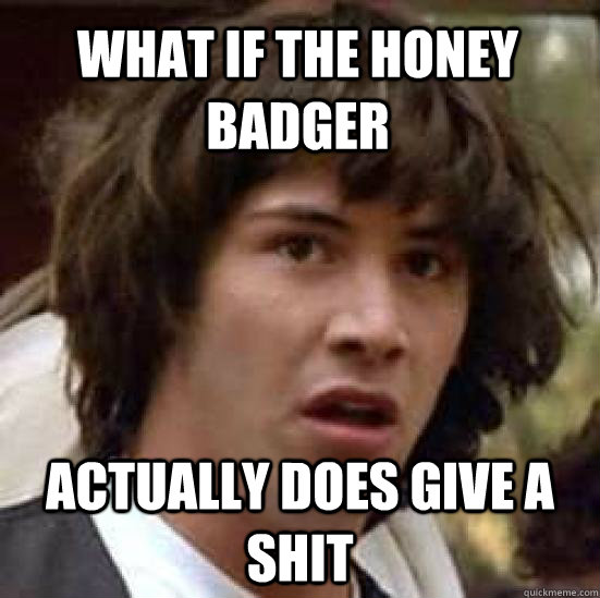 What if the honey badger actually does give a shit - What if the honey badger actually does give a shit  conspiracy keanu