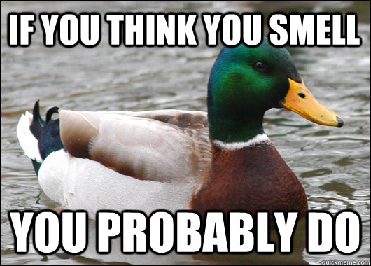 If you think you smell You probably do  Actual Advice Mallard