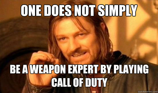 One Does Not Simply BE A WEAPON EXPERT BY PLAYING CALL OF DUTY  Boromir