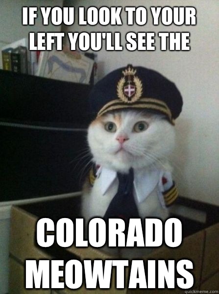 If you look to your left you'll see the Colorado Meowtains  