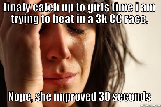 FINALY CATCH UP TO GIRLS TIME I AM TRYING TO BEAT IN A 3K CC RACE.  First World Problems