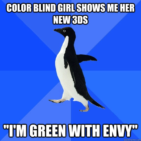 Color blind girl shows me her new 3DS  
