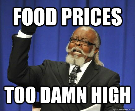 FOOD PRICES TOO DAMN HIGH  Too Damn High