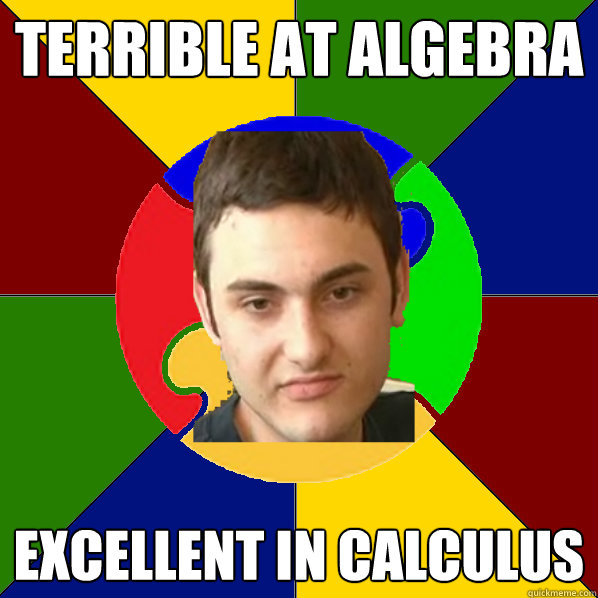 Terrible at algebra Excellent in calculus  Autistic Kid