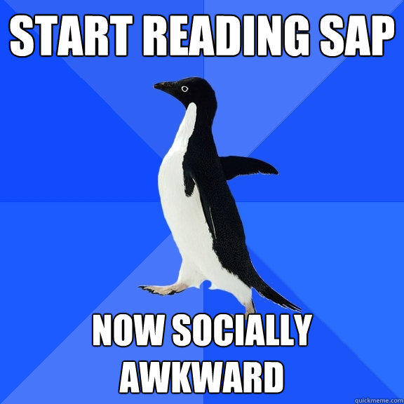 start reading SAP now socially awkward  Socially Awkward Penguin