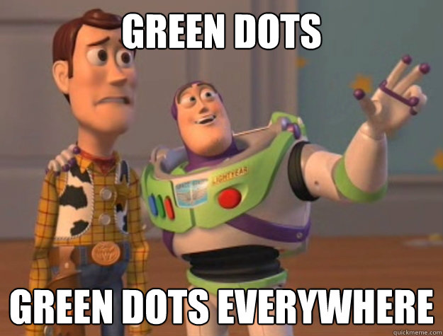 Green Dots Green dots everywhere  