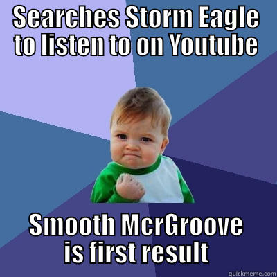 SEARCHES STORM EAGLE TO LISTEN TO ON YOUTUBE SMOOTH MCRGROOVE IS FIRST RESULT Success Kid
