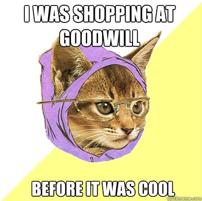 I was shopping at goodwill before it was cool - I was shopping at goodwill before it was cool  Hipster Kitty