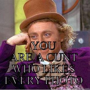  YOU ARE A CUNT WHO LIKES EVERY PHOTO Condescending Wonka