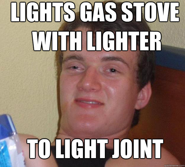 Lights Gas stove
 with Lighter to light joint  10 Guy