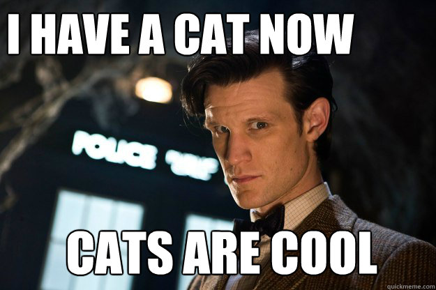 I have a cat now  cats are cool - I have a cat now  cats are cool  Doctor Who Bow tie