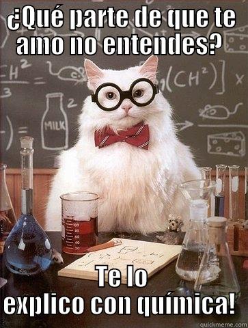 ¿QUÉ PARTE DE QUE TE AMO NO ENTENDES?  TE LO EXPLICO CON QUÍMICA!  Chemistry Cat