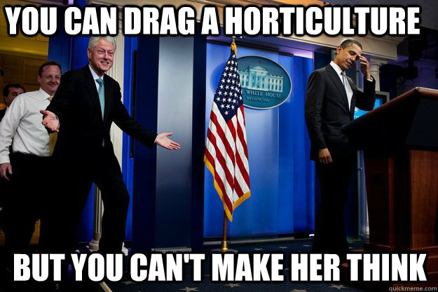You can drag a horticulture but you can't make her think  Inappropriate Timing Bill Clinton