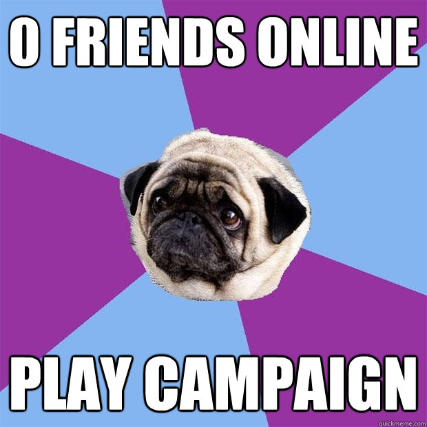 0 friends online play campaign  Lonely Pug