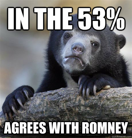 In the 53% Agrees with Romney  Confession Bear