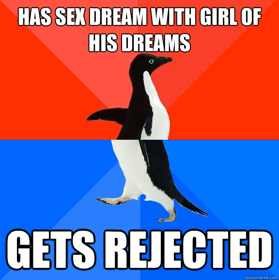 Has sex dream with girl of his dreams Gets rejected  Socially Awesome Awkward Penguin