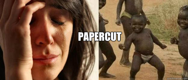 papercut   First World Problems  Third World Success