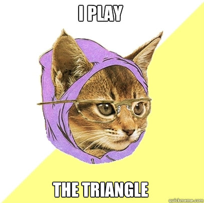 I PLAY THE TRIANGLE  Hipster Kitty