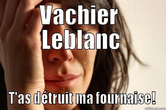 VACHIER  LEBLANC T'AS DÉTRUIT MA FOURNAISE! First World Problems