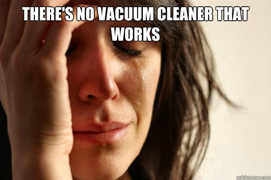 There's no vacuum cleaner that works   First World Problems