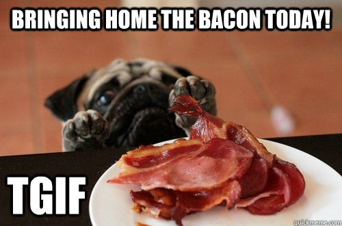 bringing home the bacon today!  tgif   