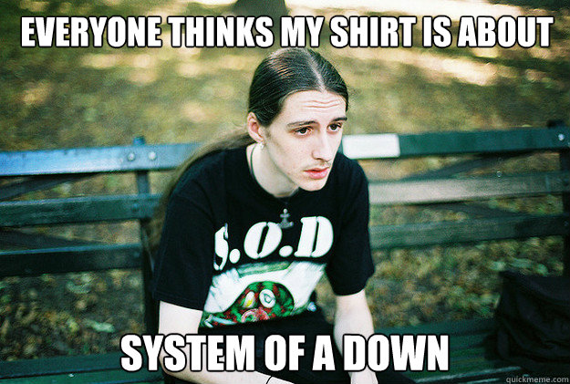 Everyone thinks my shirt is about system of a down  First World Metal Problems