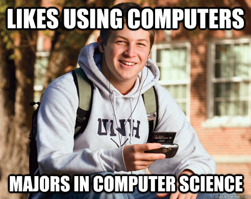 Likes using computers majors in computer science  College Freshman
