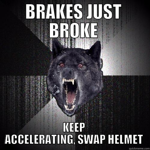 BRAKES JUST BROKE KEEP ACCELERATING, SWAP HELMET Insanity Wolf