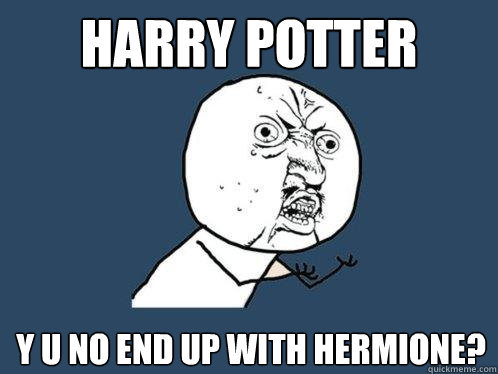 Harry Potter Y U NO end up with hermione?  Y U No