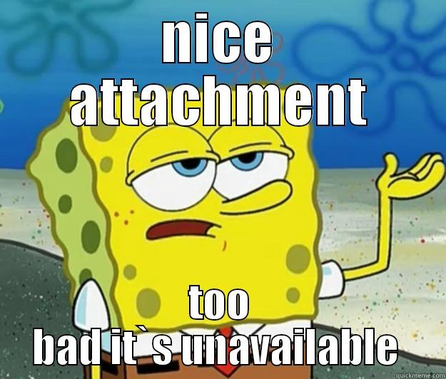 nice attachment -  NICE  ATTACHMENT TOO BAD IT`S UNAVAILABLE  Tough Spongebob