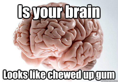 Is your brain Looks like chewed up gum  Scumbag Brain