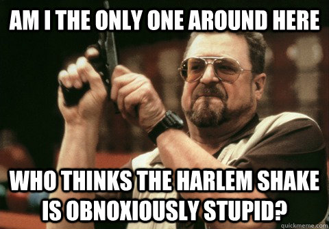 Am I the only one around here Who thinks the harlem shake is obnoxiously stupid? - Am I the only one around here Who thinks the harlem shake is obnoxiously stupid?  Am I the only one