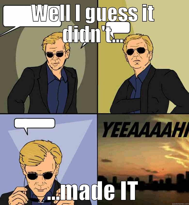 The phone stopped working - WELL I GUESS IT DIDN'T... ...MADE IT Horatio Cane YEEAAAAHH