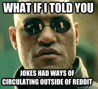 what if i told you jokes had ways of circulating outside of reddit - what if i told you jokes had ways of circulating outside of reddit  Matrix Morpheus