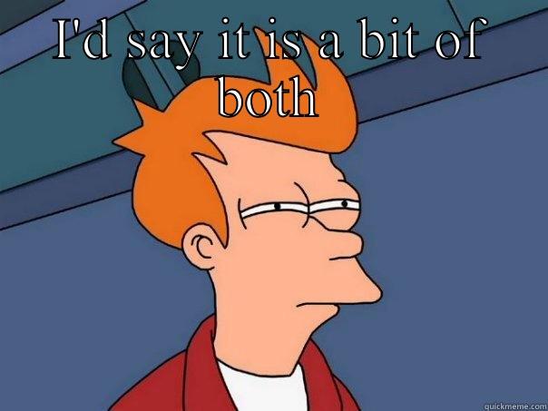 As someone who wore my pj's in public today - I'D SAY IT IS A BIT OF BOTH  Futurama Fry