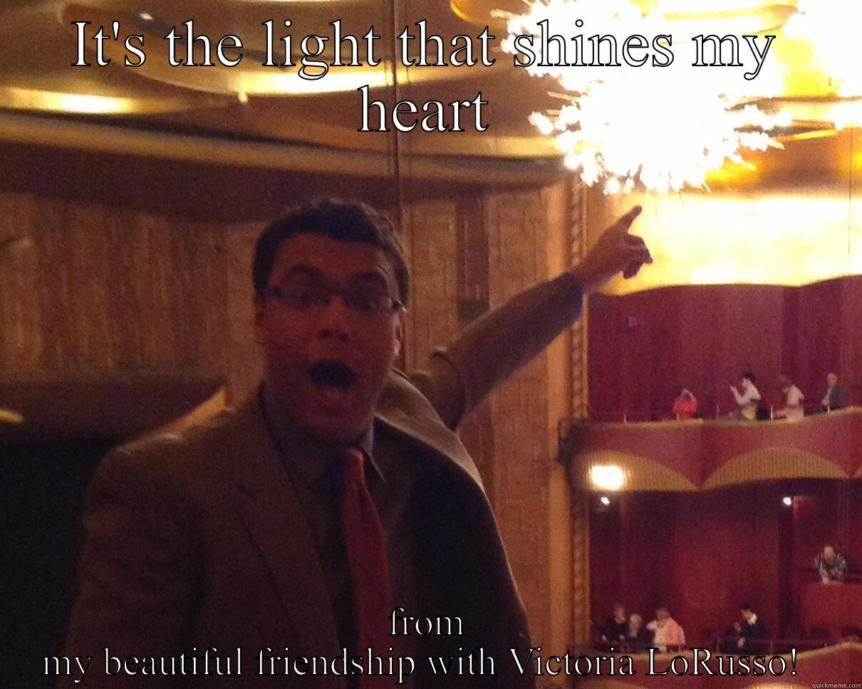IT'S THE LIGHT THAT SHINES MY HEART FROM MY BEAUTIFUL FRIENDSHIP WITH VICTORIA LORUSSO!  Misc
