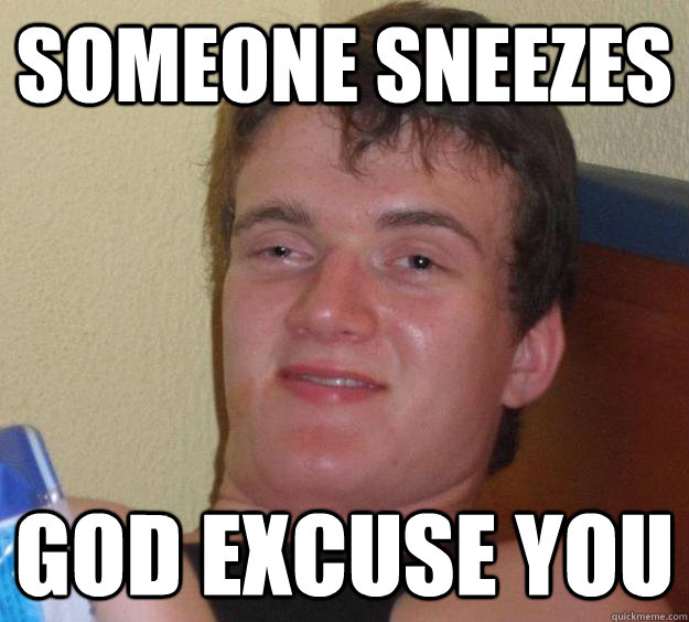 someone sneezes god excuse you - someone sneezes god excuse you  10 Guy
