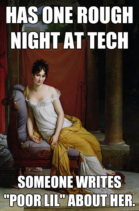 Has one rough night at tech Someone writes 