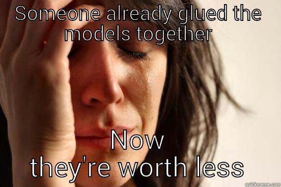 SOMEONE ALREADY GLUED THE MODELS TOGETHER NOW THEY'RE WORTH LESS First World Problems